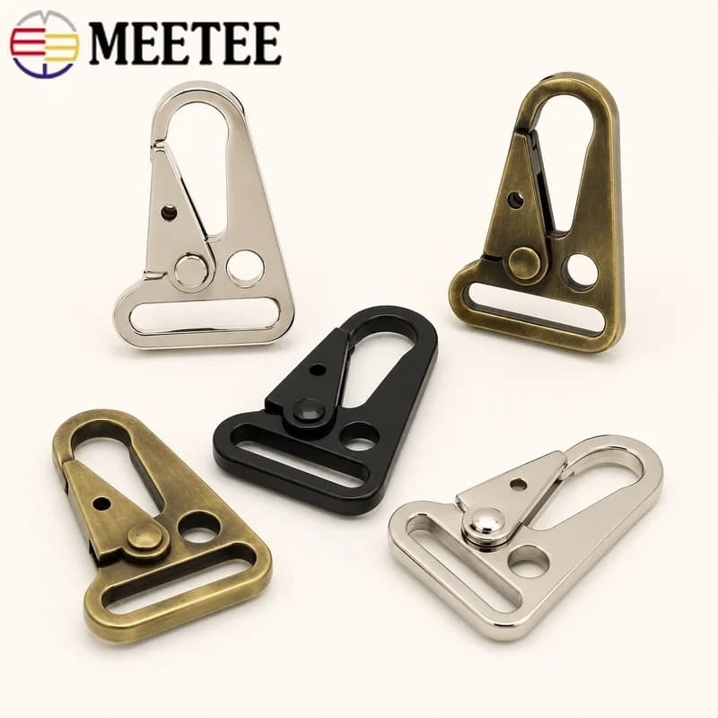 10Pcs 25mm Metal Snap Trigger Hooks Bag Strap Buckles Brass Silver Black Carabiner Clips for Dog Collar Webbing Pet DIY Hardware