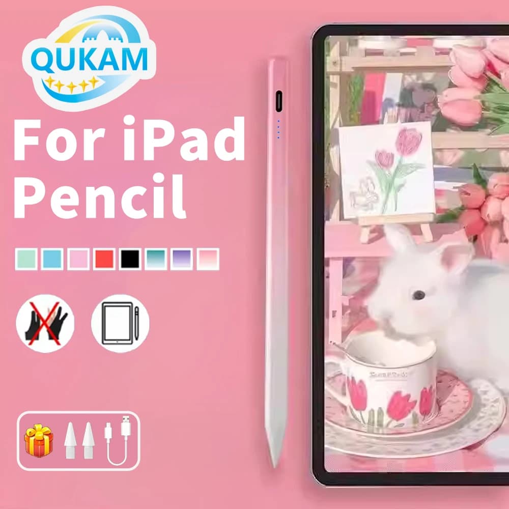 Penna Stylus per iPad 2018-2026, Penna Touch per Scrittura e Disegno, Compatibile con Apple Pencil, con Rilevamento del Palmo, per Ragazze, Studentesse, Idea Regalo