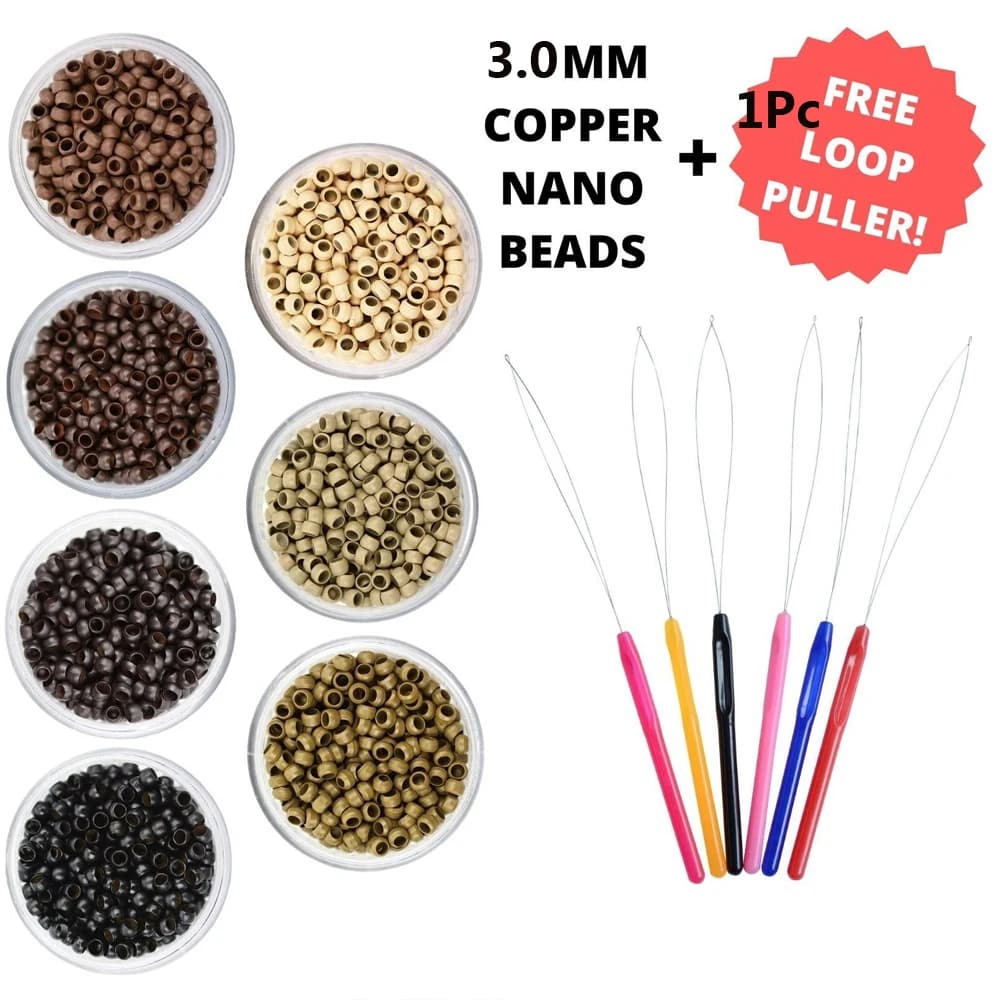 Nano Rings 3.0mm Non-Silicone Nano Beads for Hair 1000units Nano Micro Ring Hair Extension Nano Micro Ring Links 1 Loop Tools