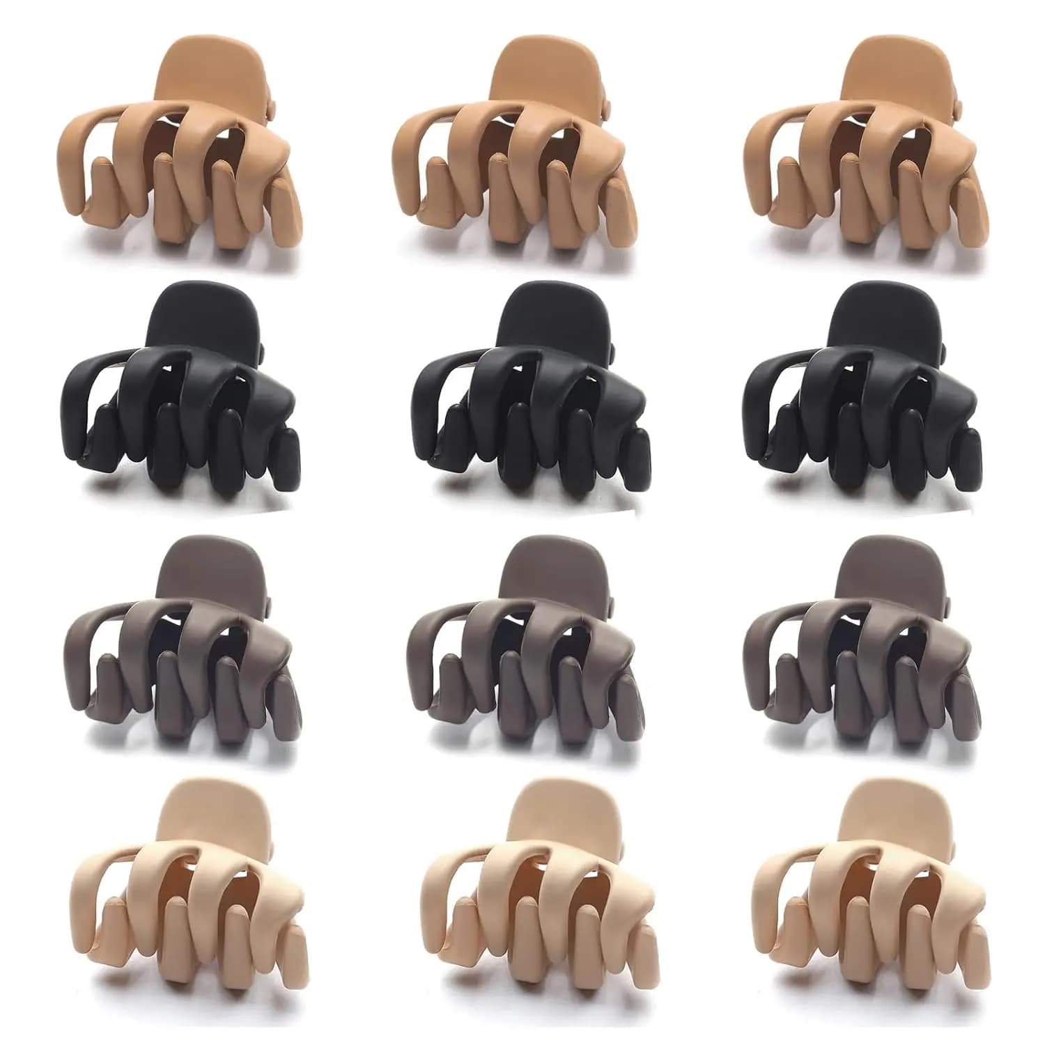 Matte Hair Claw Clip, Multi Teeth Large Hair Jaw Clamp, Neutral Color Hair Grab Clip, Non Slip Banana Hair Clip