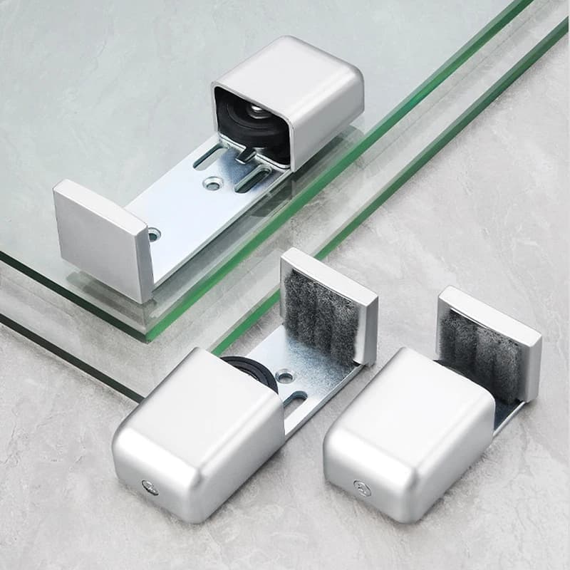 1PCS 6-100MM Adjustable Floor Wheel With Frame Door Stopper Automatic Door Glass Sliding Door Limiter Locator Guide Wheel