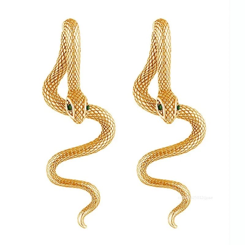 2025 Nuovi orecchini a forma di serpente gotico Hip Hop Punk Orecchini serpente staccabili Gioielli Orecchini lunghi per donne Ragazze Uomini 1 paio