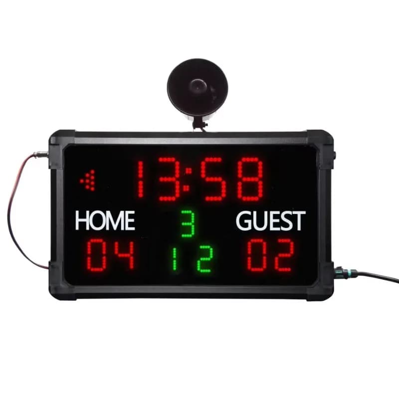 Tabellone segnapunti elettronico digitale a led per interni ed esterni con telecomando per orologio da tiro per basket/hockey/calcio/palla
