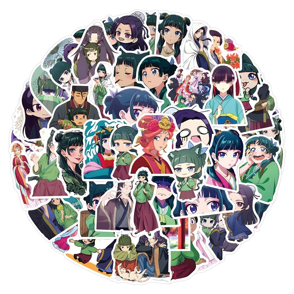 10/30/50/120pcs Anime Maomao Apothecary Diaries Stickers Jinshi Decals DIY Laptop Phone Car Cartoon Decoration Sticker Kids Toys