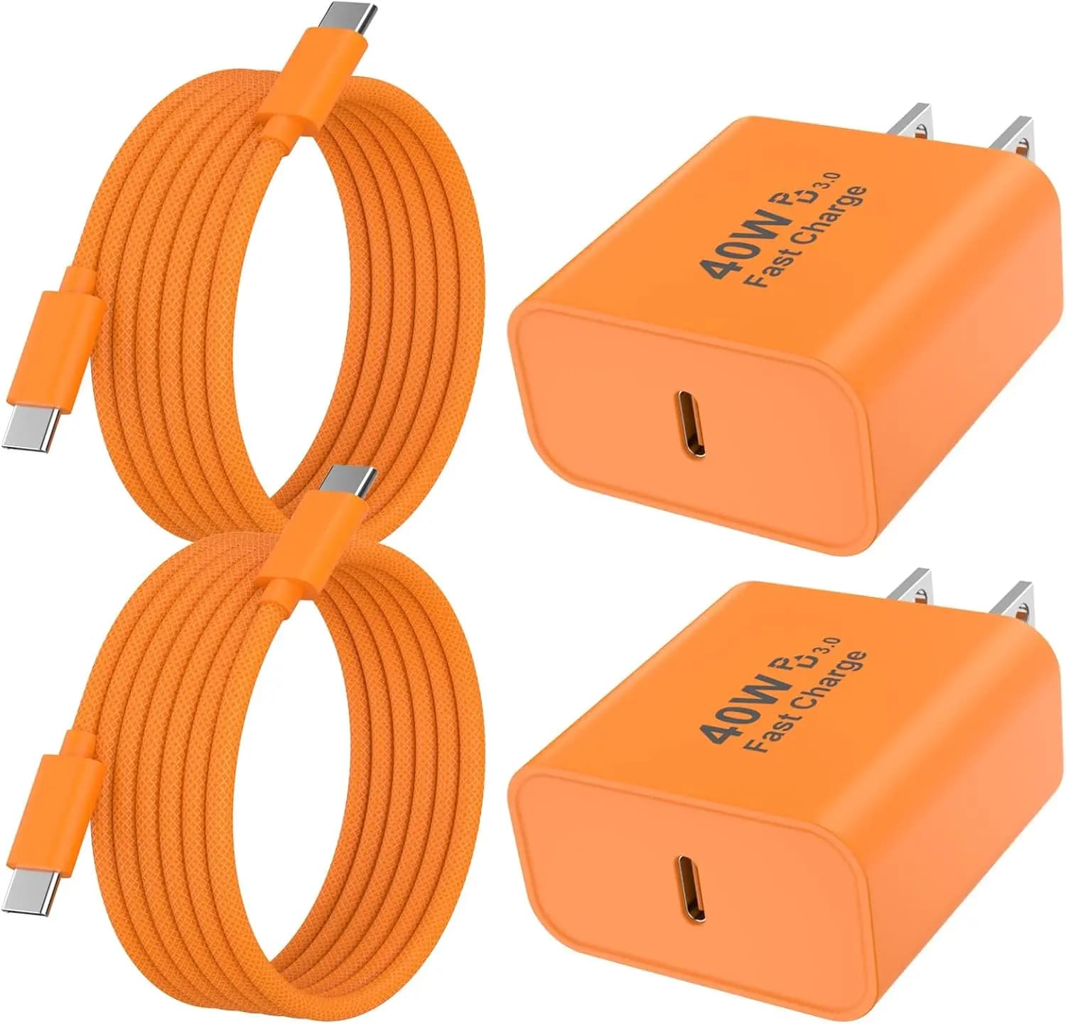 Caricabatterie USB C da 40W a ricarica rapida e cavo intrecciato da 1,8 m per iPhone serie 17/16, certificato MFi