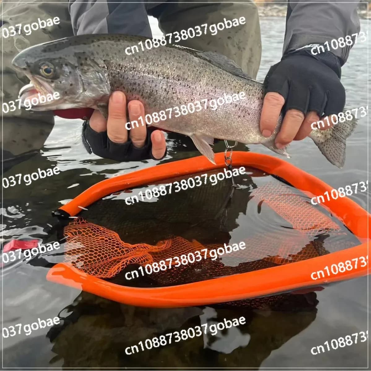 Rete da Pesca Pieghevole Portatile con Manico Lungo in Acciaio Inossidabile, Rete Galleggiante Retrattile per Luya e Uso Esterno