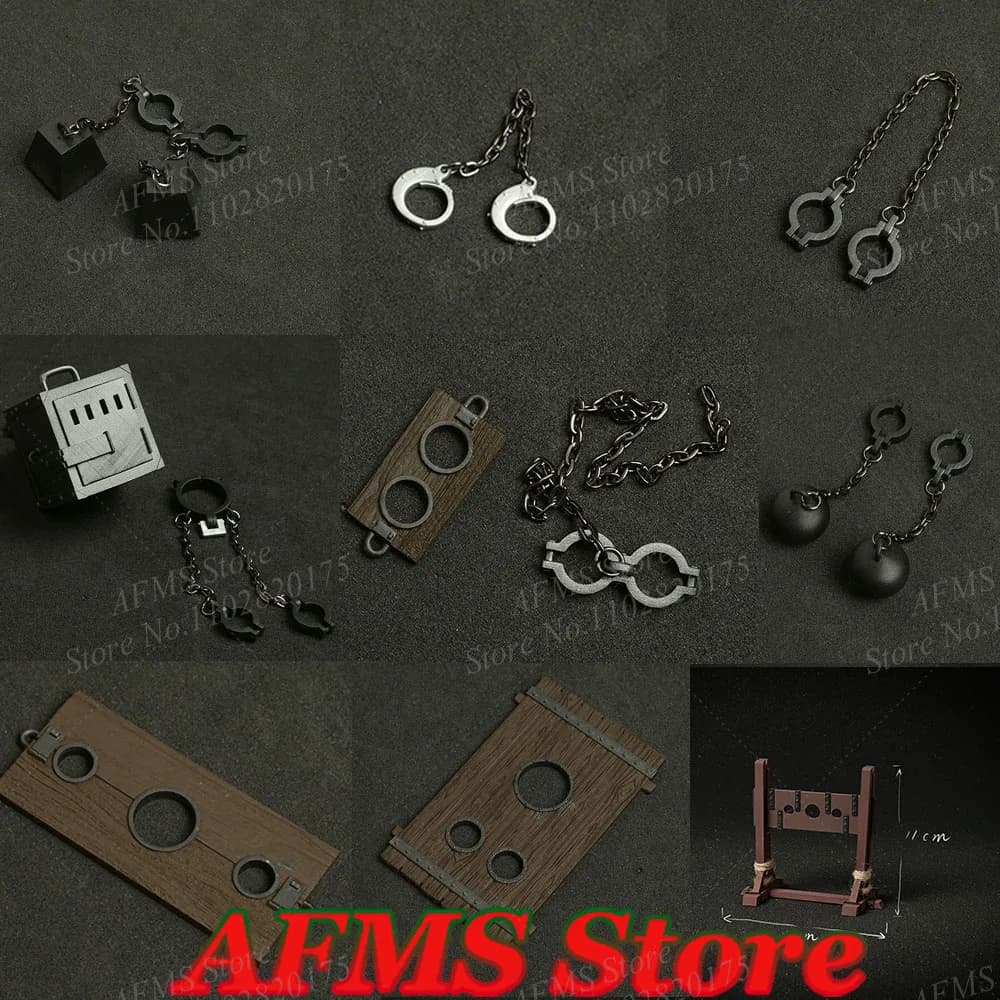 Manette in Plastica in Scala 1/12, Accessorio per Scene Medievali, Compatibile con Action Figure da 6 Pollici, Soldati e Bambole