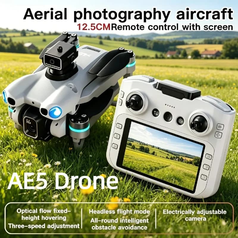Lenovo AE5 Kid Toy Drone 2026 New Pro 8K HD 4.5'' Screen Controller 20min Battery Headless Mode 360° Flip Quadcopter
