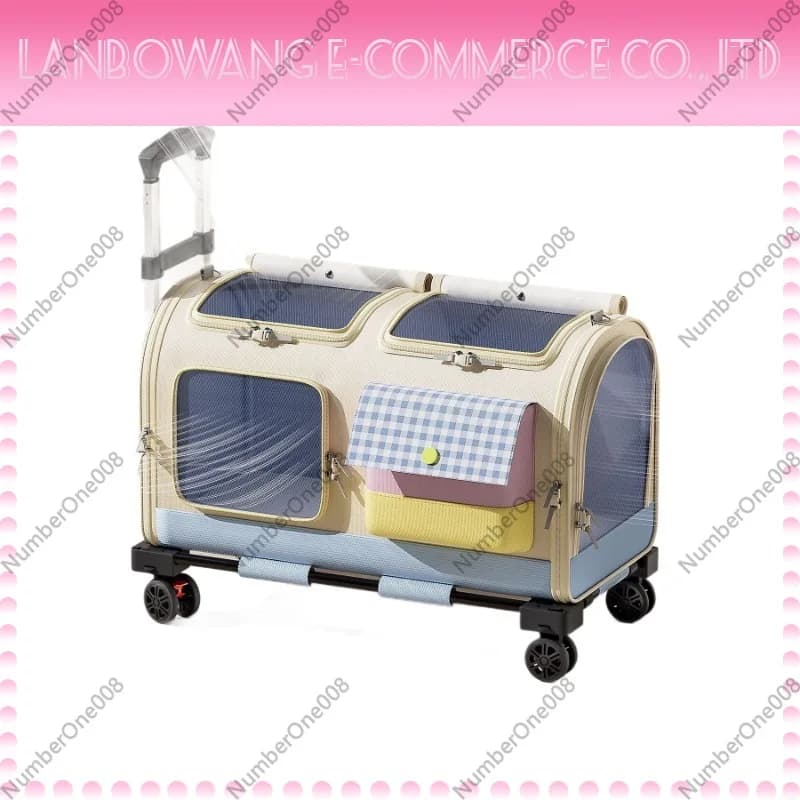 Pet Trolley Case Cat Carrier Bag Portable Cat Backpack Going Out Multi-Cat Large Capacity Suitcase