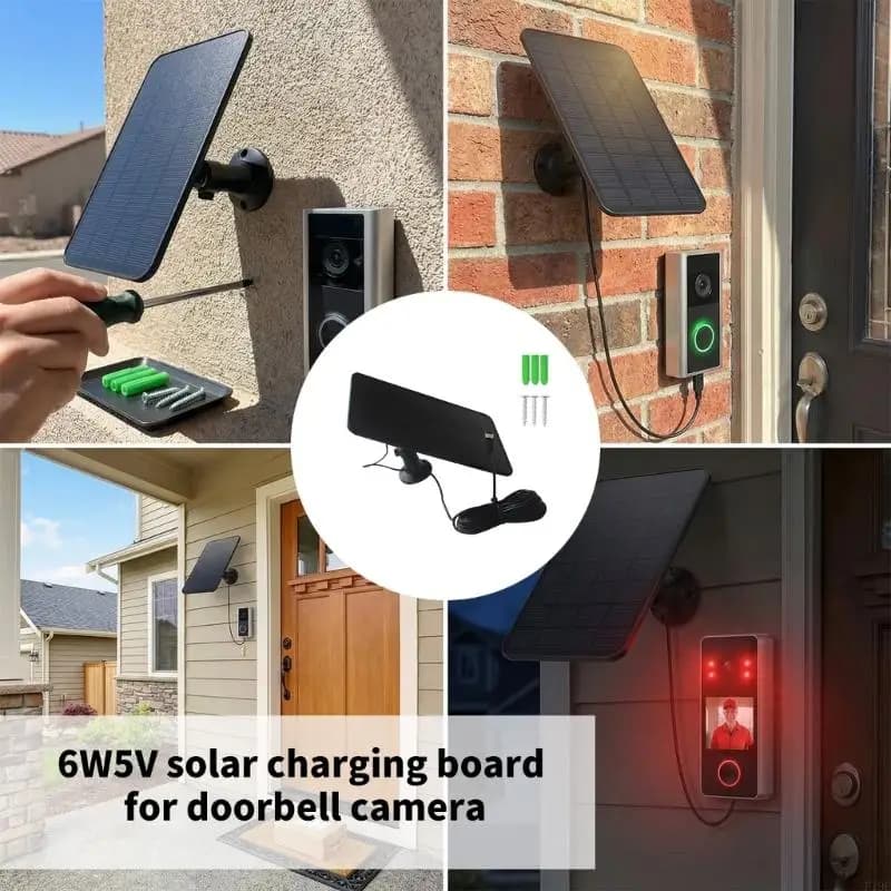 Pannello solare da 6 W 5 V con interfaccia tipo C per telecamera campanello e piccoli dispositivi elettronici come ventola