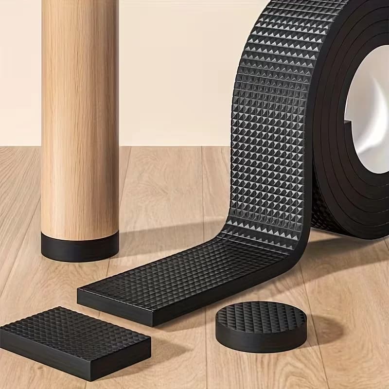 YITAPE Silicone Furniture Pads 4x40 Inch Cuttable Anti Slip Rubber Mat Self Adhesive Floor Protectors for Chair Legs Sofa