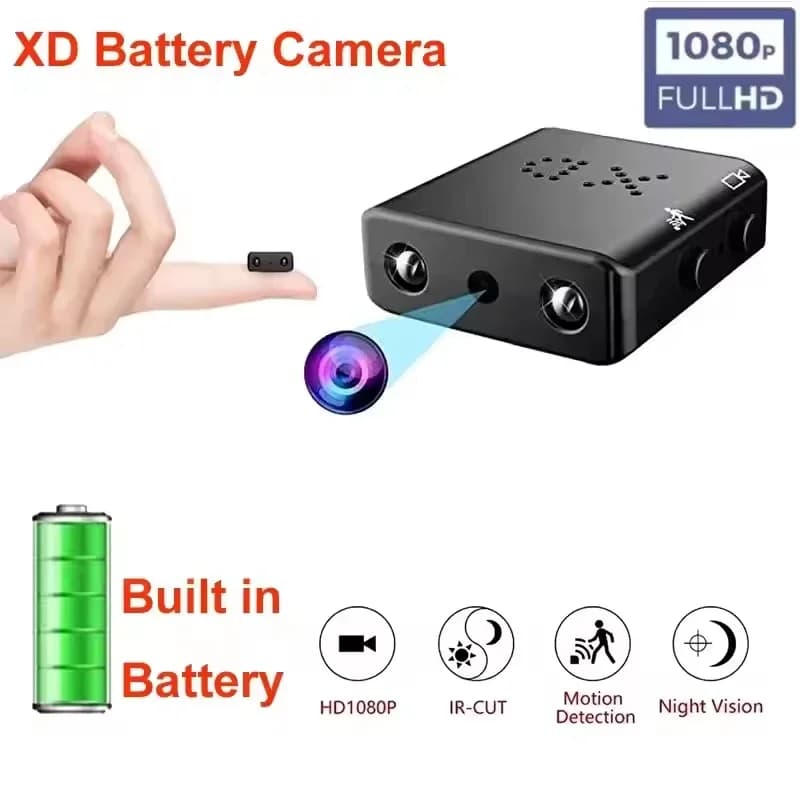 Nuova Mini Telecamera WiFi HD 1080P XD1, Telecamera Cablata per Casa Intelligente, Sicurezza Interna Antifurto, Videocamera IP con Audio e App in Tempo Reale