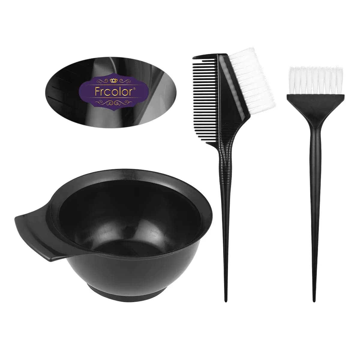 Set 3 Pieces for Tincture Hair: Brush, Pettine and Reusable Plastic Bowl, Professional Hairdresser Kit, Fa-da-Te Tools for Hair Coloring, Easy to Use Without Disorder