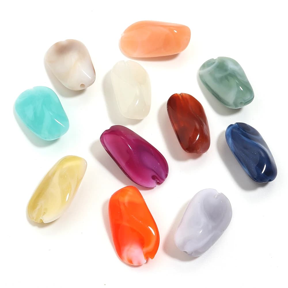 30 pcs/lot Acrylic Beads Irregular Double Colors Nuvola Beads Trained Spacer for Jewellery Production FAI Bracelets FROM TE Necklace Accessories