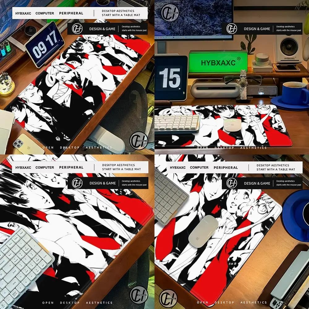 Persona 5 Mouse Pad Cute HD Desk Pad Extended Gaming Keyboard Mats Large 90x40cm XXL Gamer Mousepad
