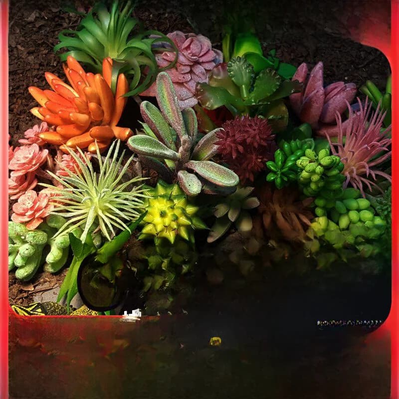Decorative Landscape Turtle Lizard Reptile Breeding Box Desert Rainforest Plants Artificial Fleshy Green Plants Simulation De...