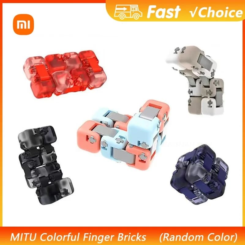 Xiaomi Mitu Spinner Blocchi di costruzione colorati Finger Fidget Giocattolo di decompressione Puzzle Assemblaggio Cubo Finger Spinner Colore casuale