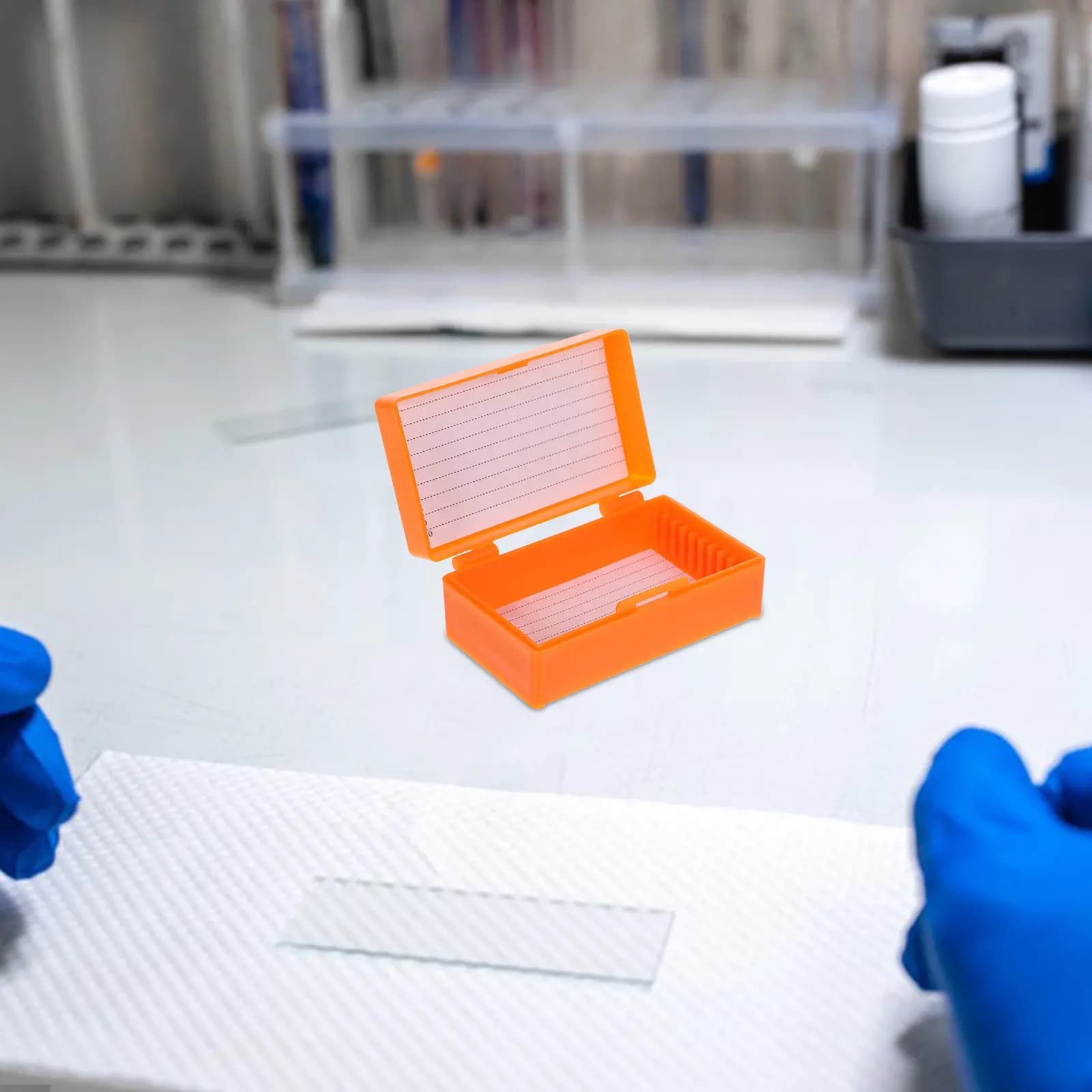 Scatole per diapositive da microscopio da 3 pezzi, con chiusura sicura, riutilizzabili, organizer per laboratorio, custodia per diapositive in vetro, forniture scientifiche