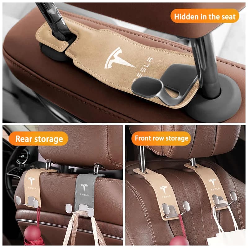 Gancio per poggiatesta sedile posteriore per Tesla Model 3 Y S X Cybertruck, organizer appendibile per sedile auto