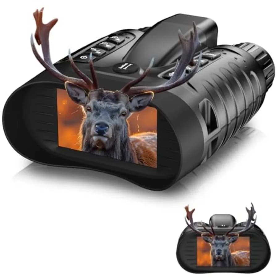 4K Night Vision Goggles for Camping and Wildlife Observation, Rubberized Black Housing, Enhanced Low-Light Clarity with Rangefi