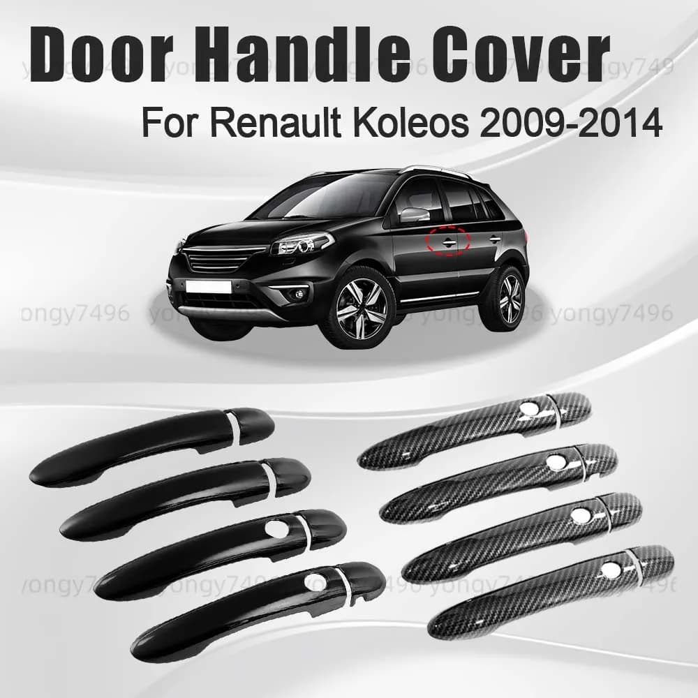 Auto Aggiornamento In Fibra di Carbonio Argento Cromato Maniglia Della Porta Copertura Per Renault Koleos 2009 2010 2011 2012 2013 2014 Auto Accessori