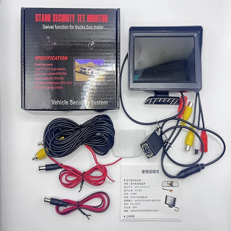 Monitor per auto Schermo da 4,3 pollici, utilizzato per la telecamera di retromarcia TFT 12LCD display digitale ad alta definizione a colori da 4,3 pollici.