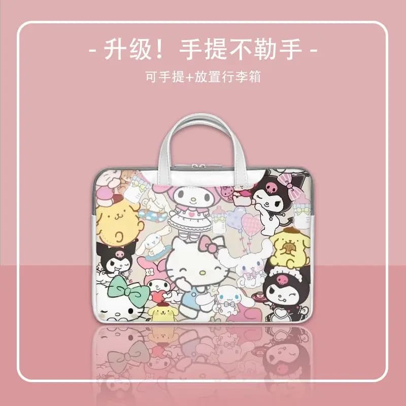 Borsa per Laptop Hello Kitty, Accessorio Animato, Carina e Capiente, per Tablet, Borsa Cartoon da 12 13 14 16 15 17 Pollici, Regalo
