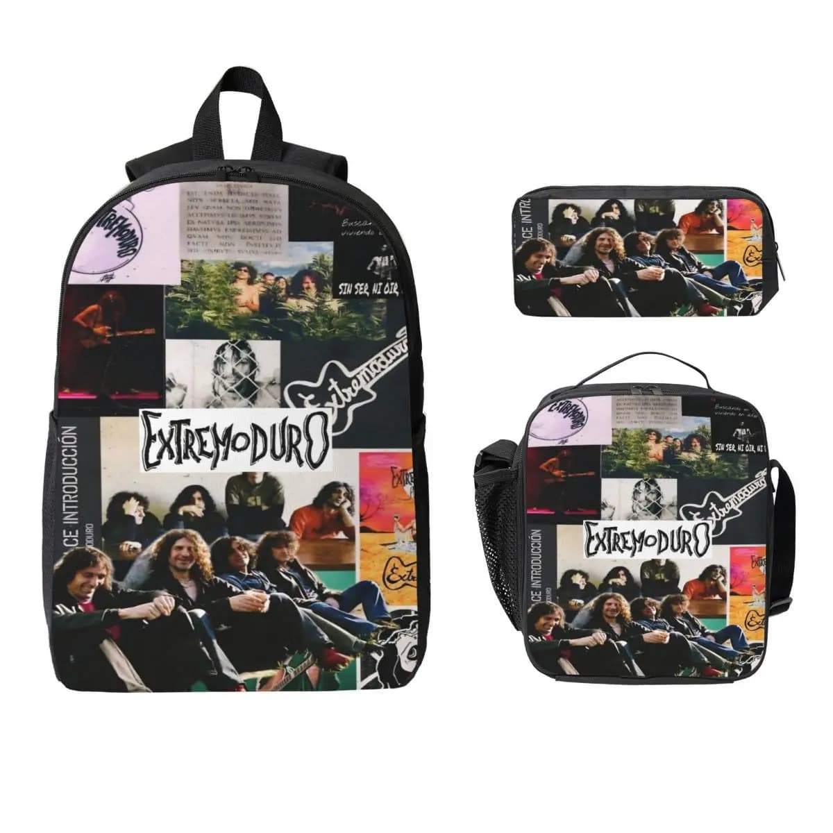 Set di zaini Extremoduro Rock Band da 3 pezzi per borse per penne per ragazzi e ragazze Set di borse per libri con scatola per il pranzo per studenti della scuola primaria