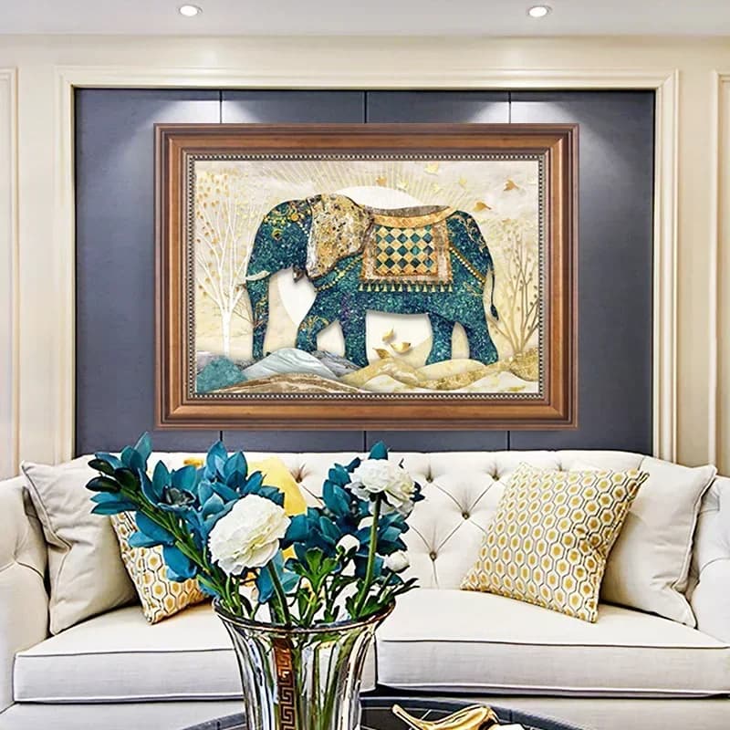 Glazed Elephant 5D Diamond Painting Full Diamond Embroidery Gift Restaurant Office Home Wall Decor DIY Diamond Cross Stitch Kits