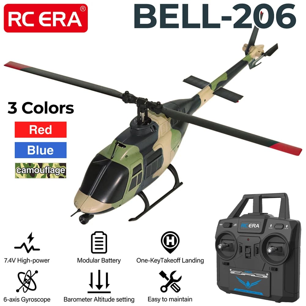 RC ERA RC Elicottero 1:33 Bell-206 Aereo C138 6CH Giroscopio a 6 assi Aereo telecomandato
