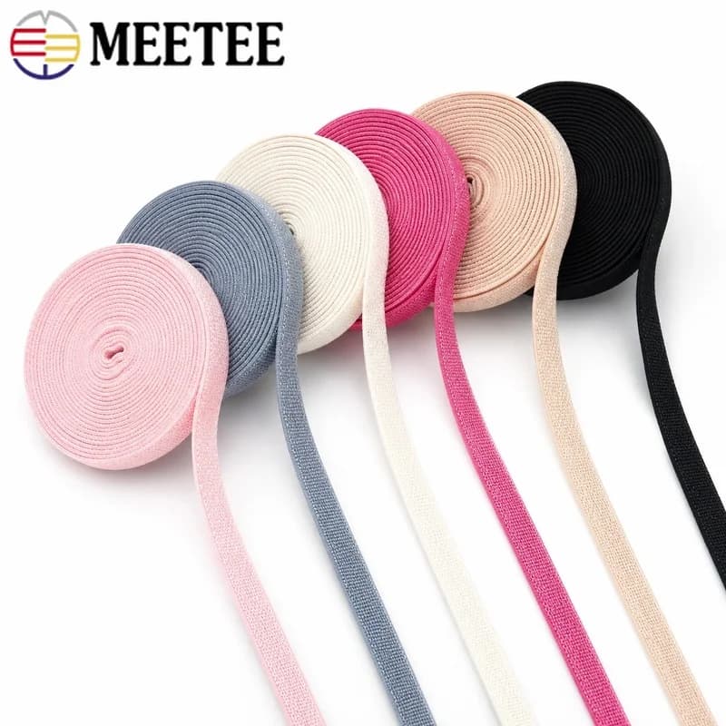 5/10/20M 6mm Nylon Elastic Band Stretch Ribbon for Bra Underwear Waistband Garment Straps Lingerie Sewing Repair Accessories Kit