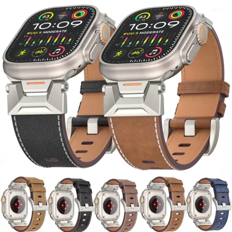 Cinturino in vera pelle di lusso per Apple Watch Ultra 3/2 49mm S11-10 46mm Bracciale cinturino iWatch 9 8 7 6 5 SE3 45mm 44mm Correa