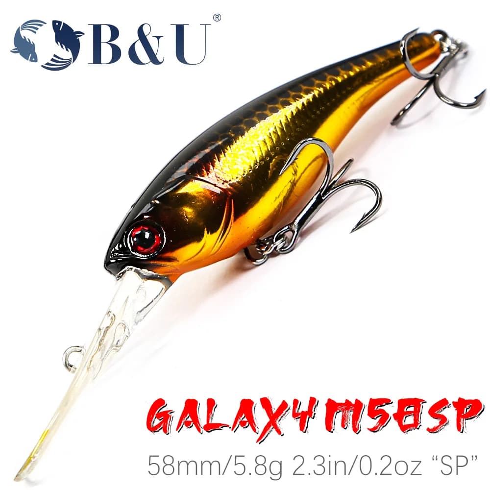 B & U 58mm Long casting Weight System Top Fishing Hard Lures Bait Minnow Crank Wobbler Quality Tackle ganci SP