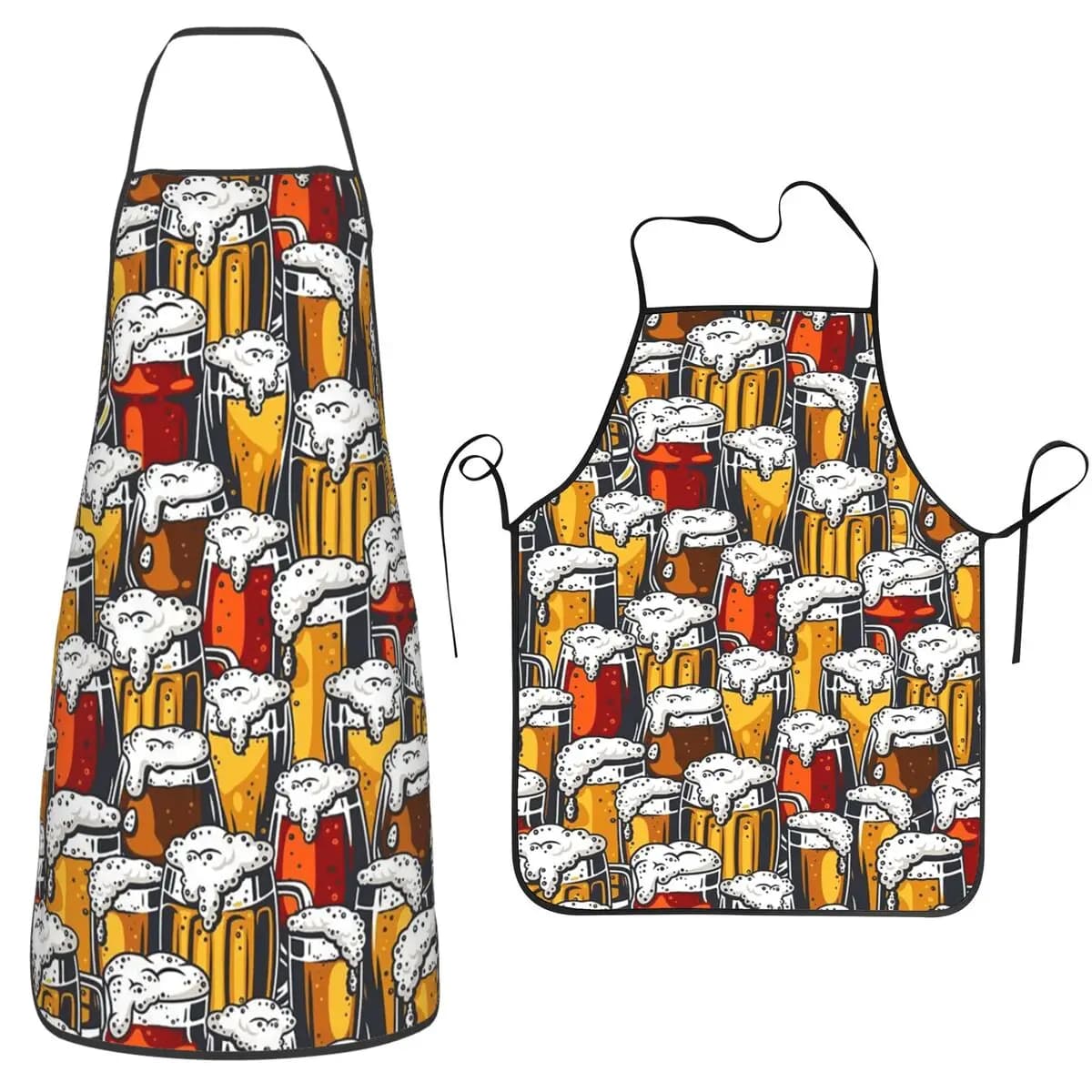 Grembiule con stampa per tazza da birra, chef, cucina, tablier, bavaglino impermeabile, pulizia da cucina, per donna, uomo, giardinaggio