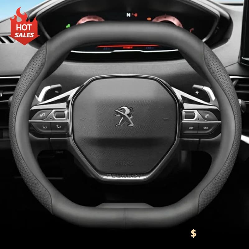 Coprivolante per Auto in pelle per Peugeot 3008 4008 5008 GT 2017 2018 - 2024 accessori Auto antiscivolo traspiranti per lo styling dell'auto