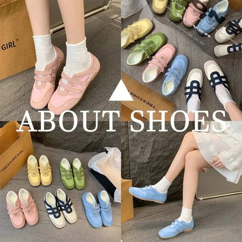 Women Suede Running Sneakers Velcro Strap Slip On Colorblock Casual Walking Shoes Memory Foam Breathable Low Top Retro Loafers