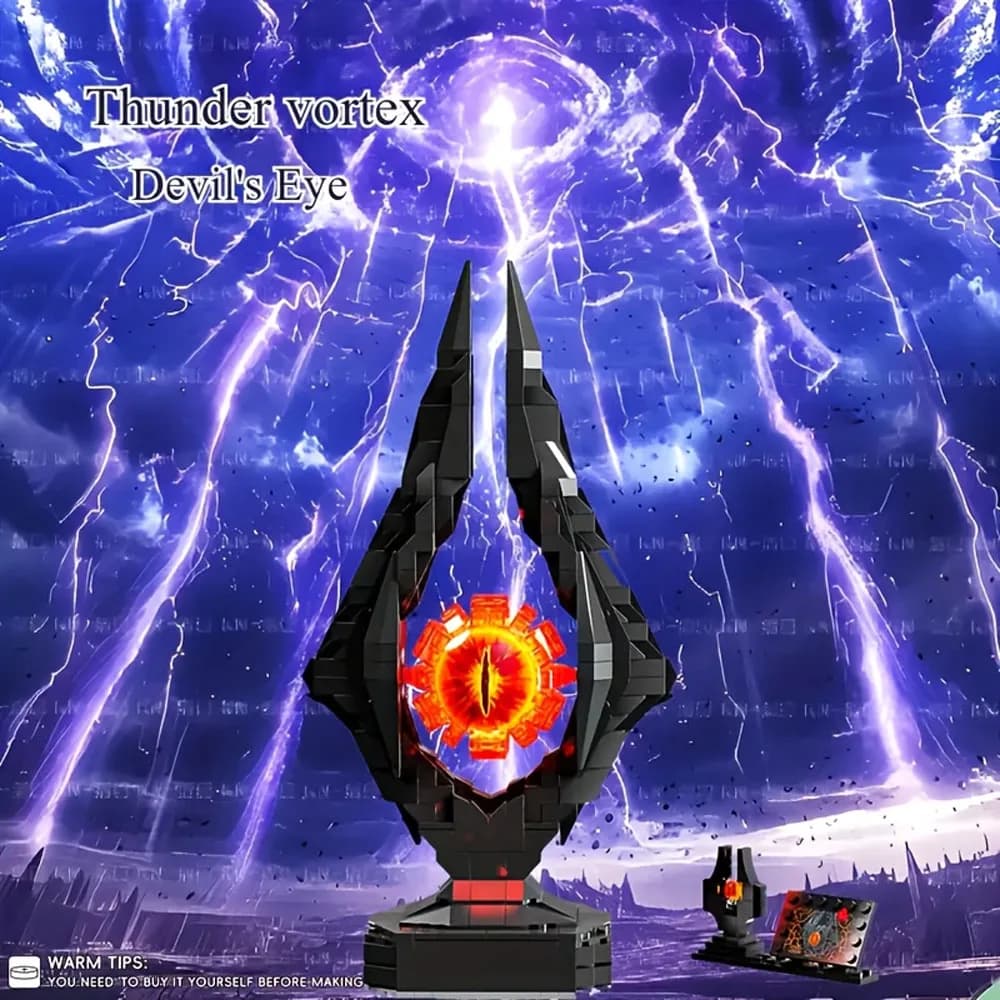 Set Creativo di 925 Pezzi del Castello Magico di Il Signore degli Anelli con Occhio di Sauron, Blocchi da Costruzione con Luce LED, Collezione di Mattoncini, Regalo per Bambini