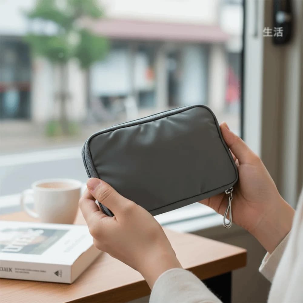 Borsa per passaporto in tinta unita Materiale in nylon Design multifunzione Portafoglio da viaggio Porta passaporto resistente all'acqua in stile portatile