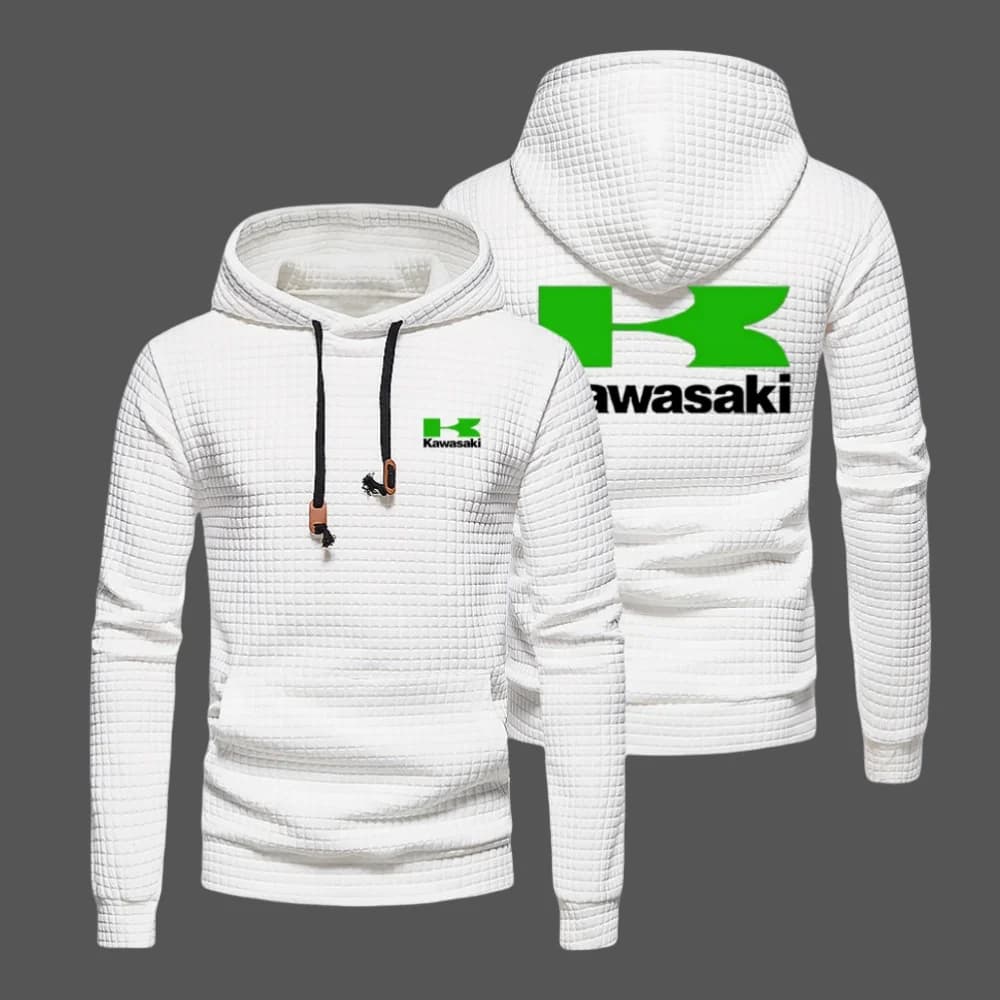Felpa con cappuccio da motociclista primavera e autunno 2025 Felpa con cappuccio da uomo in tessuto a quadretti con logo stampato Felpa con cappuccio da strada per lo sport e il tempo libero da donna