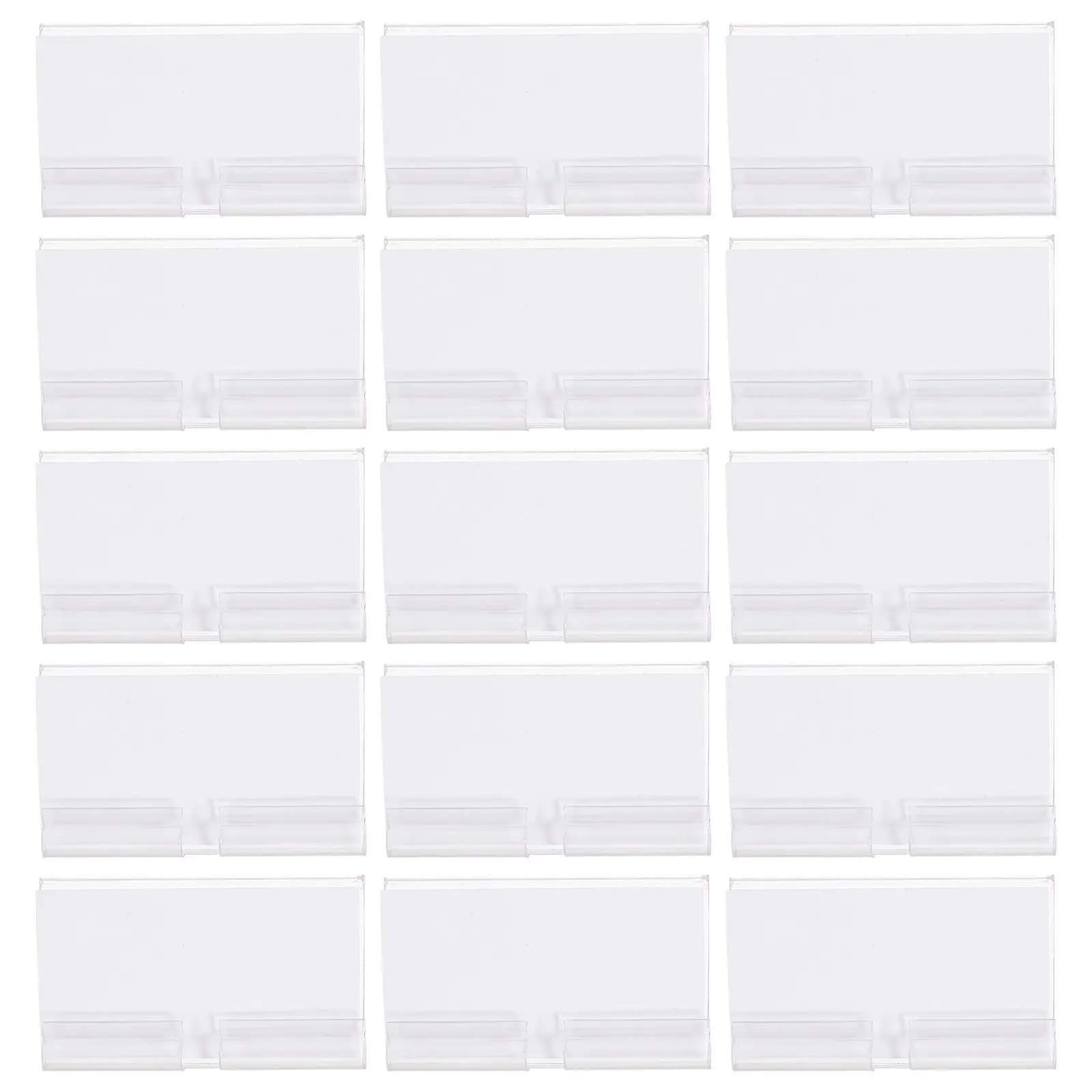50 Set di Etichette per Cestini con Clip, Portaetichette Trasparenti per Scaffali, Etichette per Contenitori, Clip per Etichette da Negozio