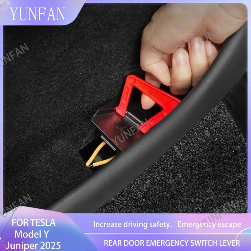 For Tesla Model Y Juniper 2025 Emergency handle for rear door Manual release of door Emergency Safety Corda for interior car