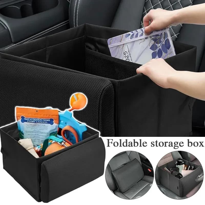 Organizzatore di immagazzinaggio per auto pieghevole 2 in 1 Scatola di cuscino di supporto lombare multifunzionale da 30 litri per interni di camion SUV RV berlina