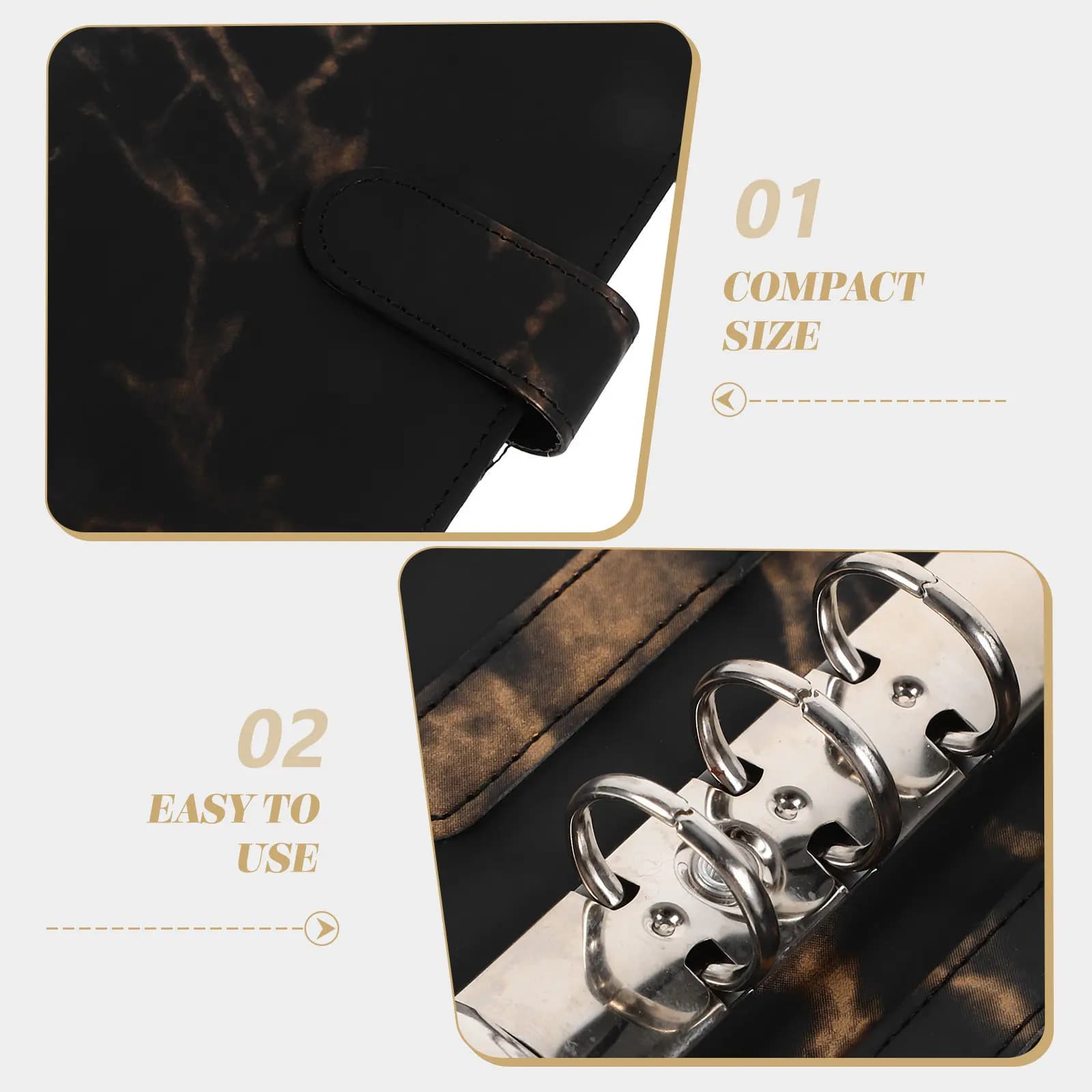 Copertina per raccoglitore A6 a 6 anelli, squisitamente realizzata, guscio riutilizzabile per quaderno, per raccoglitore budget, quaderno contanti, agenda, diario, scrapbook