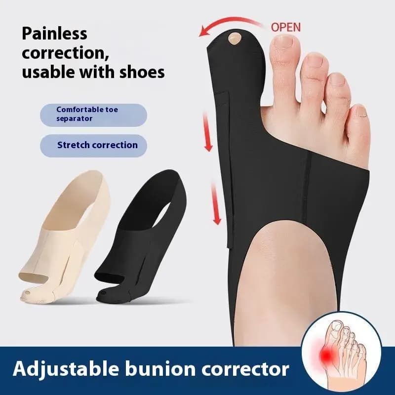 1 Pezzo Correttore Regolabile per Alluce Valgo, Leggero, con Separatore per Dita e Supporto per Caviglia, Indossabile con Scarpe, per Piede Grande