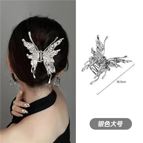New Liquid Butterfly Hair Catch Fashion Girl Silver Headwear lega Shark Claw Clip Hairband Barrettes accessori per capelli