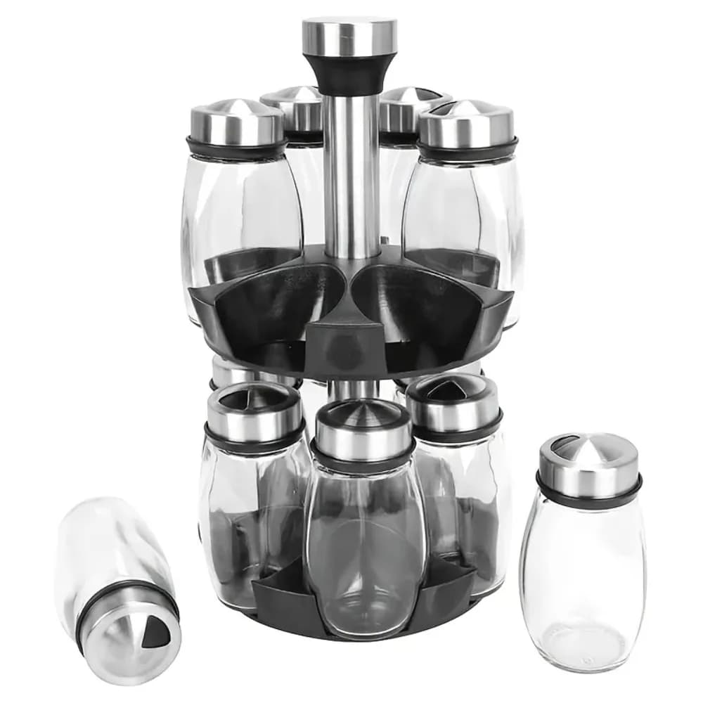 Set di bottiglie in barattolo di vetro da 6 pezzi - Organizzatori di spezie trasparenti per dispensa da cucina per riporre e organizzare rack