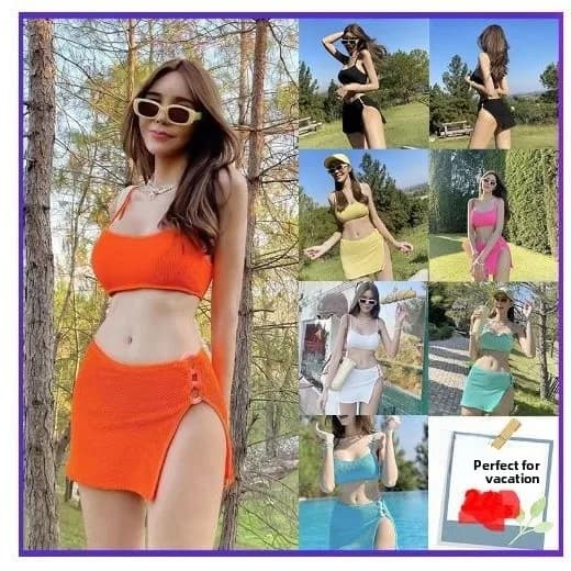 Bikini Coreano 2024 da Donna, Sexy, Senza Spalline, Design Separato per Terme e Vacanze al Mare