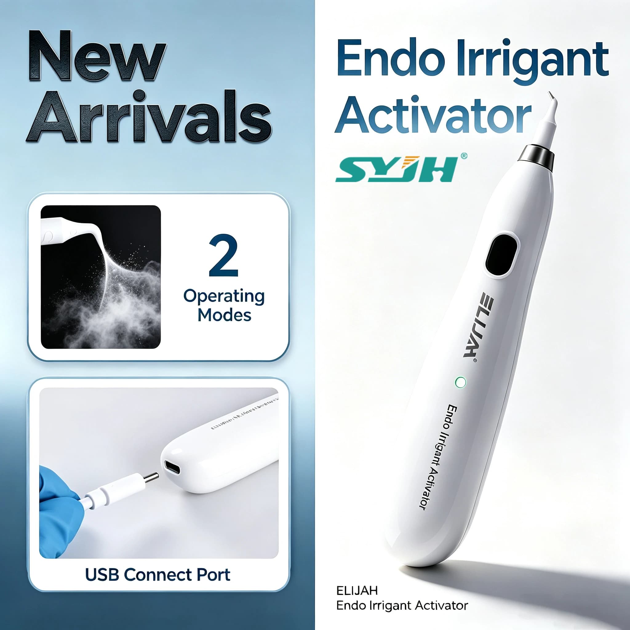 Endodontic Activator for Debris Removal and Macchie Calcificate Vibration Cleaning, Endodontic Tool with 20 Tips