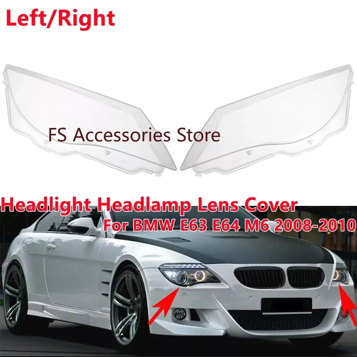 Copertura Lente Faro Anteriore Auto per BMW E63 E64 M6 2008 2009 2010 Guscio Faro 63127186815 63127186816