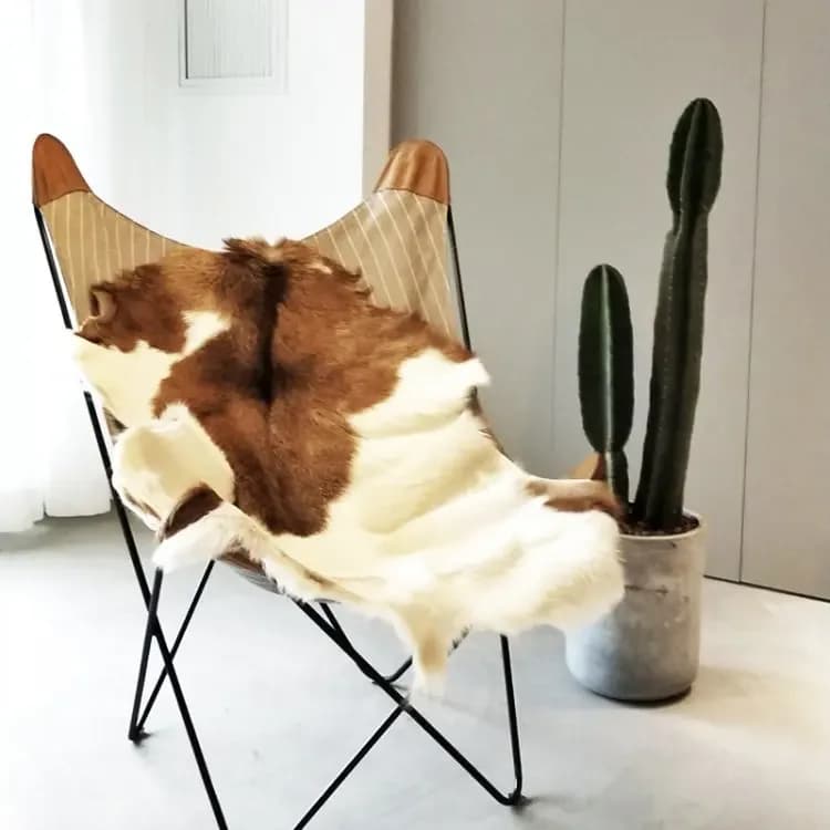 Cuscino per sedia unico, tappeto in pelle di capra naturale, pelle di lana, tappeto per soggiorno, materasso per gatti, tappeto per area, pelliccia difettosa